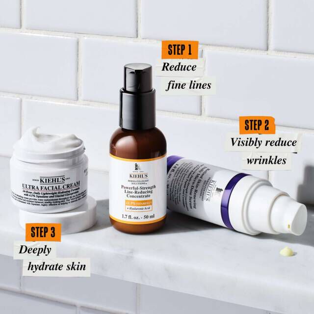 Step 1 Ultra Facial Cream Step 2 Retinol Skin-Renewing Daily Micro-Dose Serum Step 3 Powerful-Strength Line-Reducing Concentrate​